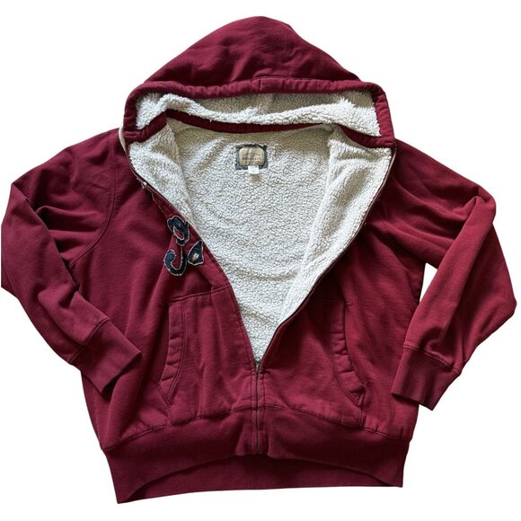 Roebuck & Co Superior Motors Maroon Sherpa Hoodie XXL  Distressed Lettering - Picture 3 of 8